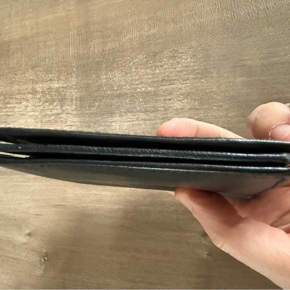 NEW River Ridge Genuine Leather Wallet‎ Black Bifold Soft Plastic Photo Slots